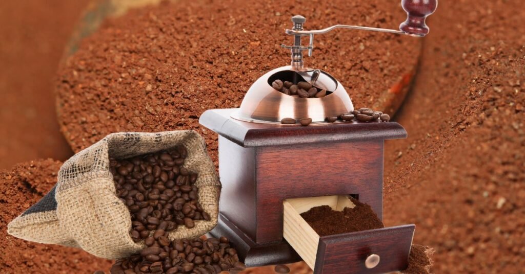 A burr grinder used to grind coffee beans for French press coffee.