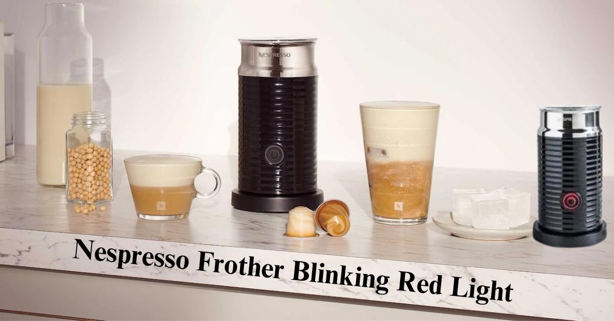 Nespresso frother blinking red light indicating an issue.