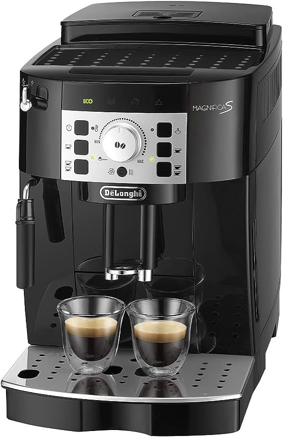 Delonghi super-automatic espresso coffee machine with an adjustable grinder, manual cappuccino maker, for brewing espresso, cappuccino, latte. ECAM22110B MagnificaS,1.8 liters
